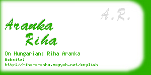 aranka riha business card